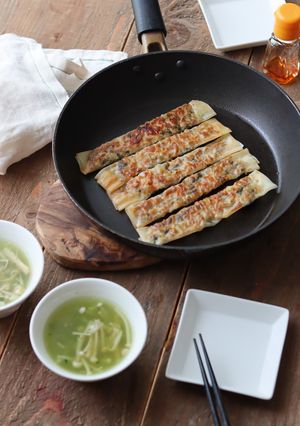 小松菜棒餃子と翡翠スープ-レシピのメイン写真