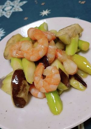 アスパラとナスのエビ中華炒め-レシピのメイン写真