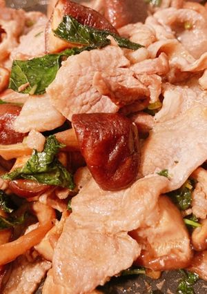 簡単＊夏バテ対策！モロヘイヤと豚肉の炒め-レシピのメイン写真