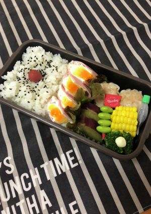男子高校生弁当9/8ハムエッグ弁当-レシピのメイン写真