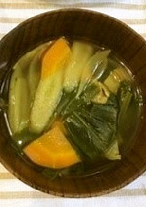 チンゲン菜とごぼうのカレー風味スープ-レシピのメイン写真
