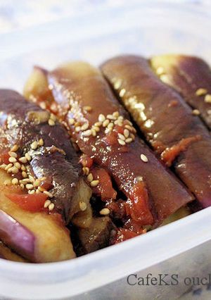 素材一品だけおかず、レンジでナス梅酢和え-レシピのメイン写真
