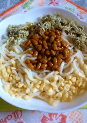 醤油うどん風冷やしうどん49芽かぶとろろ-レシピのメイン写真