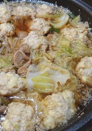 お鍋の鶏団子(木村祐一さんレシピ覚書き)-レシピのメイン写真