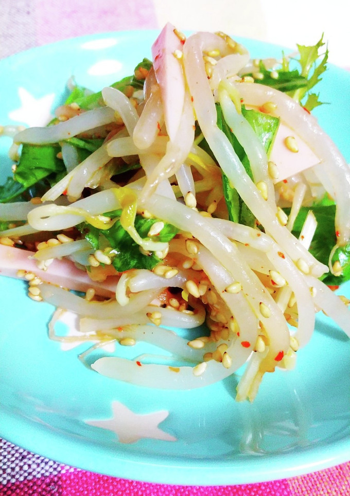 もやし、水菜、魚肉ソーセージのキムチ和え-レシピのメイン写真
