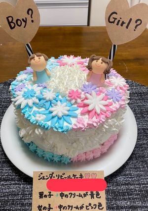 ジェンダーリビールケーキ♡-レシピのメイン写真