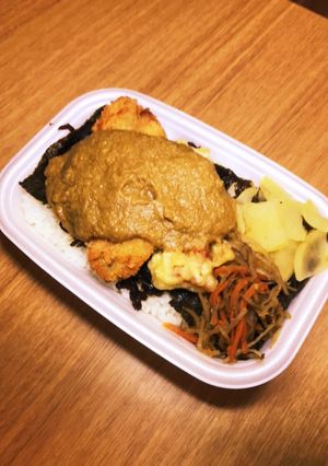 りんご豆乳のカレーソースでひと手間のり弁-レシピのメイン写真