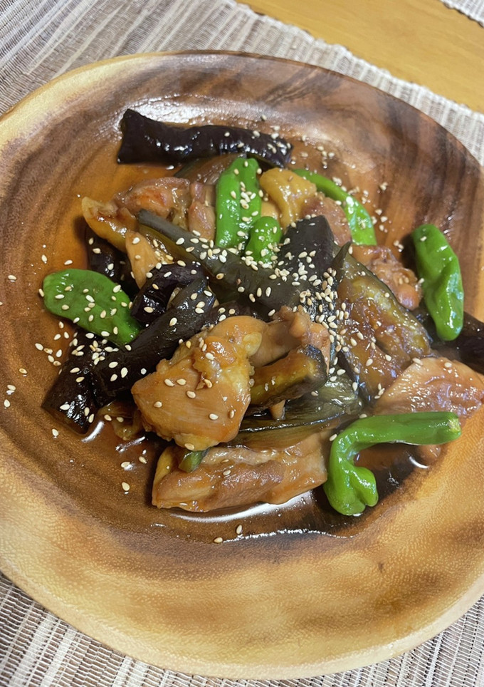 茄子と鶏肉の甘めのさっぱり酢炒め-レシピのメイン写真