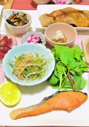 焼き鮭・お魚メインの夕飯献立-レシピのメイン写真