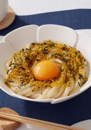 ふりかけ釜玉風うどん-レシピのメイン写真