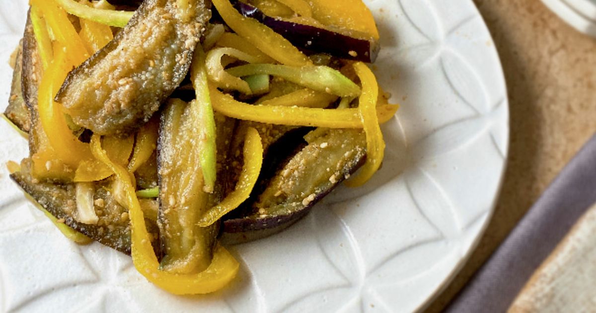 なすとセロリとパプリカのごま酢和え＊ by Keiboubou 【クックパッド