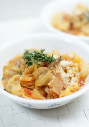 ボイルホタテとキャベツのトマト煮-レシピのメイン写真