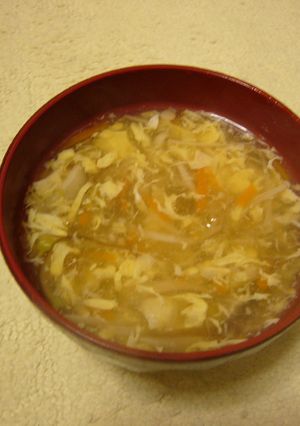 人参と椎茸のかきたま汁-レシピのメイン写真