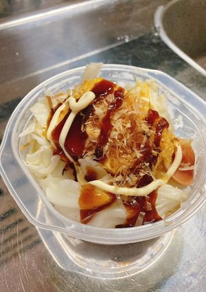 余ったオムレツで　お好み焼き風丼-レシピのメイン写真