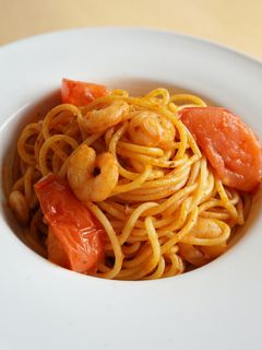 簡単!エビとトマトのシンプルパスタ-レシピのメイン写真