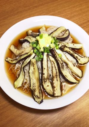簡単焼き茄子そうめん-レシピのメイン写真