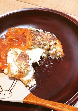 (覚書)大豆の水煮で煮込みハンバーグ-レシピのメイン写真