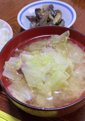 豚肉とキャベツの味噌汁-レシピのメイン写真