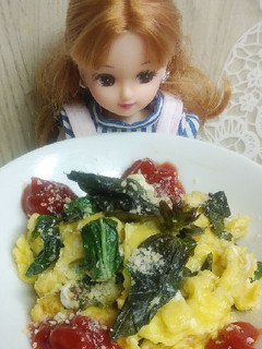 リカちゃん♡たまごとバジルのフワッと焼き-レシピのメイン写真