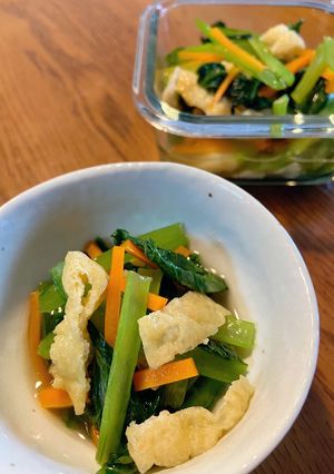 小松菜とお揚げのほっこり出汁煮-レシピのメイン写真