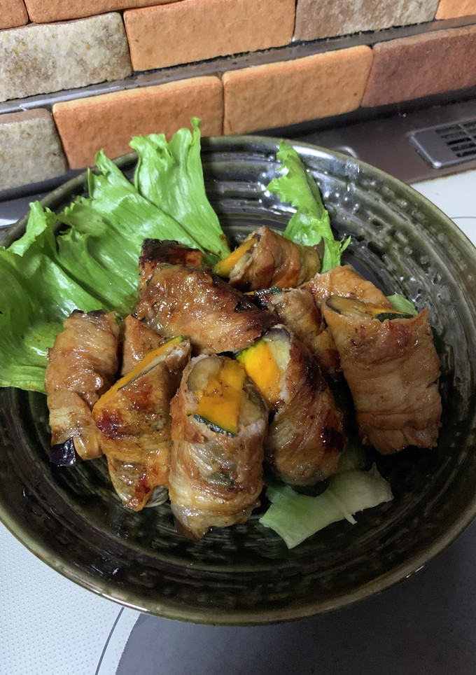 なすとかぼちゃの豚肉巻き-レシピのメイン写真