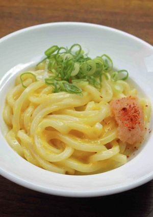 明太釜玉うどん風-レシピのメイン写真