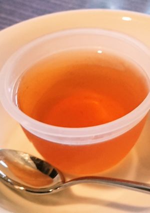 青紫蘇ジュウスで金木犀酒入り琥珀色ゼリー-レシピのメイン写真