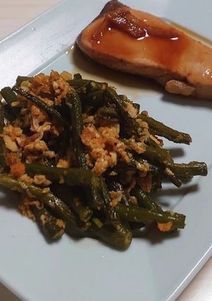 十六ササゲの卵炒めカレー風味-レシピのメイン写真