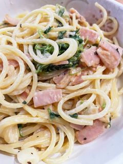 豆苗のクリームパスタ-レシピのメイン写真