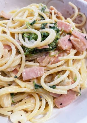 豆苗のクリームパスタ-レシピのメイン写真