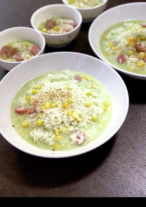残りご飯で簡単青汁リゾット！-レシピのメイン写真