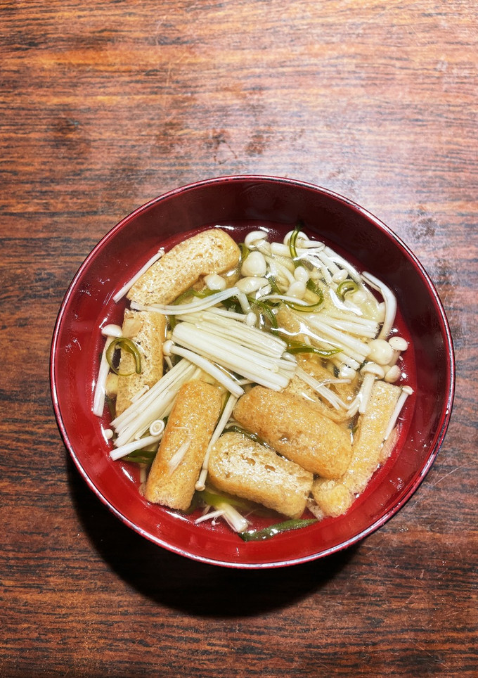 めかぶと油揚げと榎の生姜スープ-レシピのメイン写真