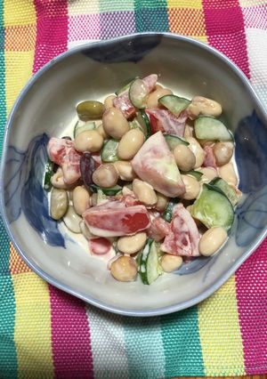 簡単ヘルシー豆乳入り大豆サラダ-レシピのメイン写真