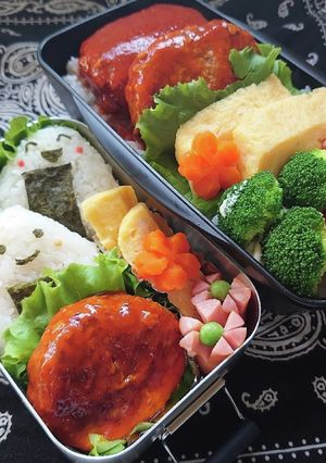 ❜21/9/10 煮込みハンバーグ弁当-レシピのメイン写真