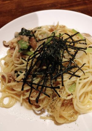 ツナと小松菜の和風スパゲティ-レシピのメイン写真