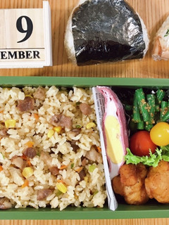 ポークステーキピラフ弁当 21/9.9-レシピのメイン写真