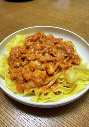 濃厚トマトと海老のスパゲティ-レシピのメイン写真