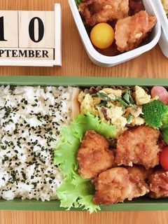 鶏唐揚げ弁当 21/9.10-レシピのメイン写真