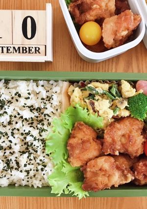 鶏唐揚げ弁当 21/9.10-レシピのメイン写真