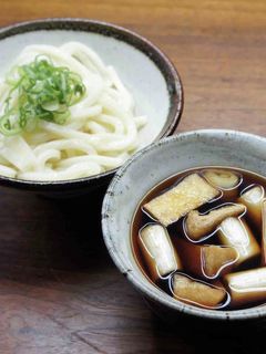 白ねぎときつねの冷製つけうどん-レシピのメイン写真