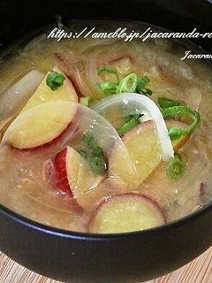 さつま芋と玉ねぎの味噌汁-レシピのメイン写真