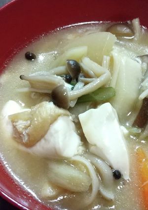 根菜ときのこのお味噌汁-レシピのメイン写真
