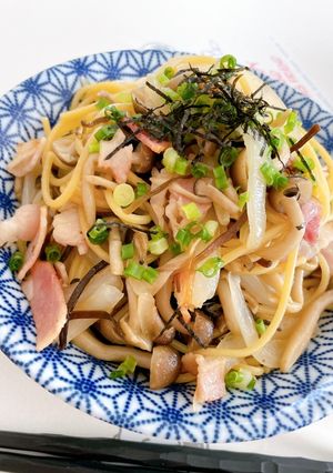 塩昆布とめんつゆバターのキノコパスタ-レシピのメイン写真