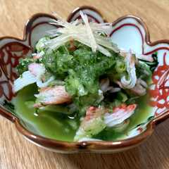รูปของ おろし胡瓜と蟹(かま)の酢の物『翡翠蟹』