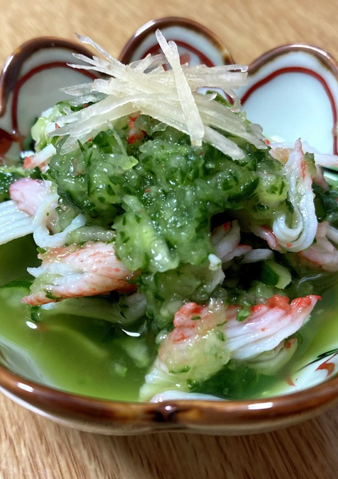 おろし胡瓜と蟹(かま)の酢の物『翡翠蟹』-レシピのメイン写真