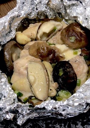 椎茸と鶏肉のホイル焼き-レシピのメイン写真