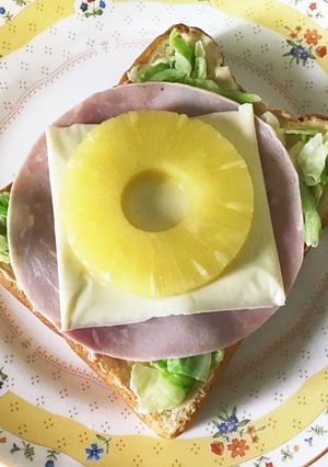給食のオープンサンド♡パインハムチーズ-レシピのメイン写真