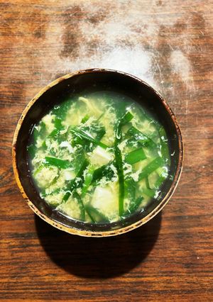 韮たま豆腐のオクラ入り出汁スープ-レシピのメイン写真