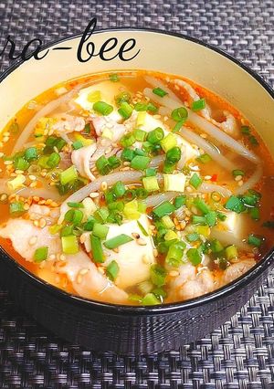 豚こまともやしの中華風辛味噌スープ-レシピのメイン写真