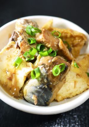 レンジ4分!さば缶(みそ煮)厚揚げの煮物-レシピのメイン写真
